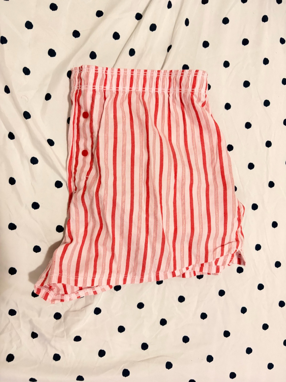 Red and White Striped Button Romper
